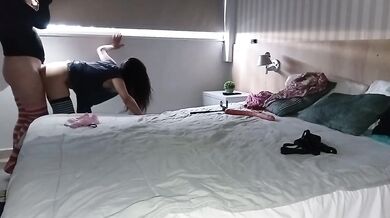 Crossdresser sissy fucks ama de casa madura morning sex rough anal