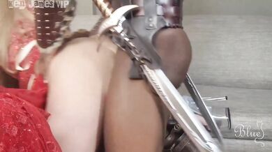 Russian blonde gets wrecked by her husband’s BBC cosplay fantasy