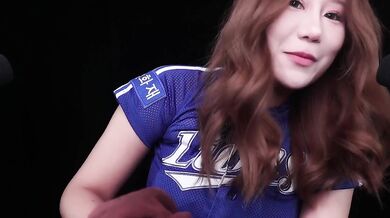 ASMR hot cheerleader roleplay with sloppy kiss sounds and ear feasting