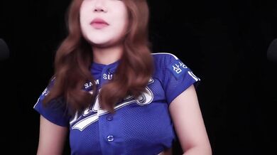ASMR hot cheerleader roleplay with sloppy kiss sounds and ear feasting