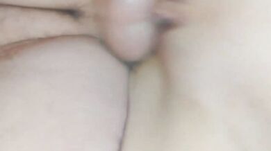 big dick fucks tight pussy till cum overflows messy creampie