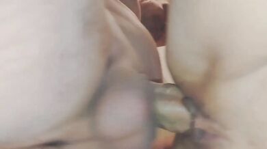 big dick fucks tight pussy till cum overflows messy creampie