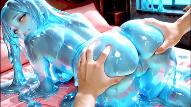 AI slime girl blown and fucked raw compilation