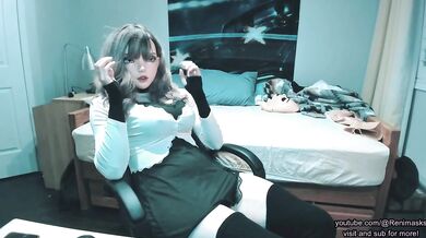 Jill Jane Pt1 unmasked as a rubber doll playing with her rubber body before gagging on silicone