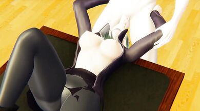 Maki Zenin's Sloppy Gagging Fucked Raw Uncensored Anime Blowjob