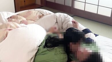 Secret Japanese virgin couple raw creampie fuck at ryokan