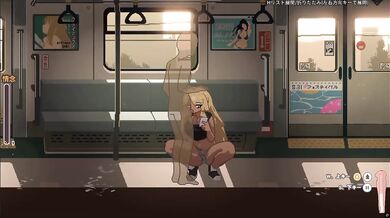 Gyaru succubus rides Tokyo train getting destroyed by big tits cowgirl creampie