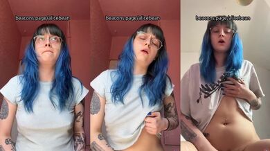 Alice Bean 50 Shades of Clothed Orgasm With Blue Hair Glasses