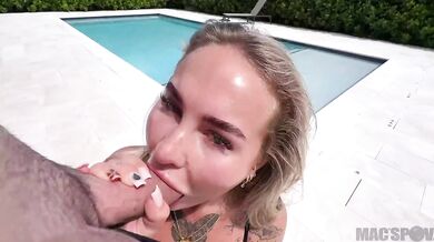 Slutty Neighbor Ali Rose Gets Plowed Raw Out by the Pool POV Rough Sex