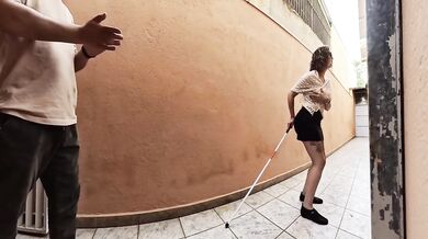 Freeze time magic clap rips her blind alley clothes off hard