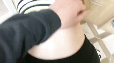 18 Year Old Neighbor Bends Over to Suck a Dick Right in the Living Room