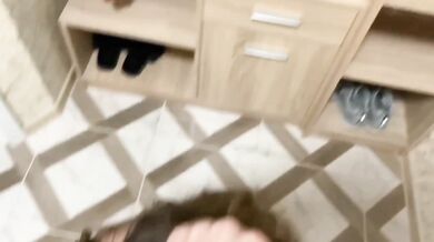 18 Year Old Neighbor Bends Over to Suck a Dick Right in the Living Room