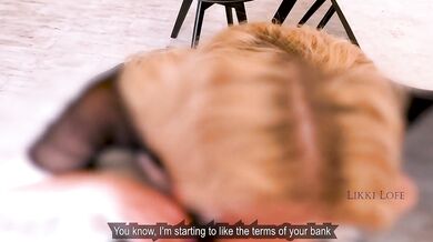 Seduced Bank Manager Deepthroats Client for Loan with Stockings and Ass