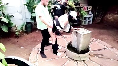 Almost got caught playing with daddy's good girl for money public sex