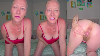 Blonde shaved head milf gushing feet worship solo orgasm destroyed