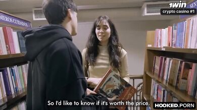 Latina teen destroyed gushing doggystyle fucked in library