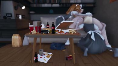 Fast Food Diva Two BBW Maids Pleasure Their Mistress While Watching TV Cumming Crazed