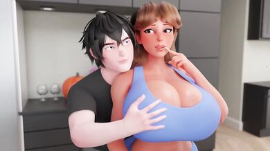 Hot Landlady Blows Her Face Full of Cum in Cartoon Sex Game