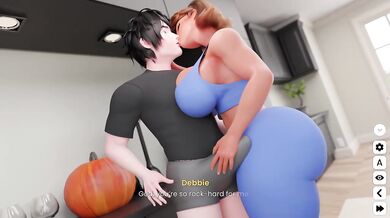Hot Landlady Blows Her Face Full of Cum in Cartoon Sex Game