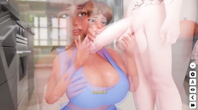 Hot Landlady Blows Her Face Full of Cum in Cartoon Sex Game