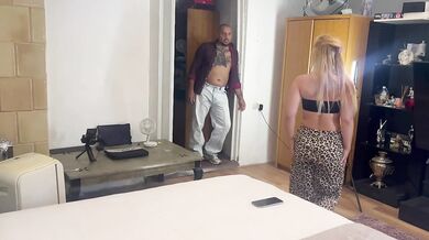 Carlos Bagira takes her pussy hard while step daughter rims him deep