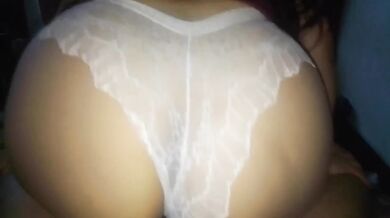 Grinding on a mature woman until anal creampie ruins her panties