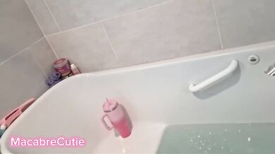 Bacardi Eats Ebony BBW’s Soapy Tits Shower Head Orgasm