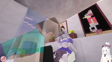 Big tits milf asshole threesome creampie cum inside Minecraft animation