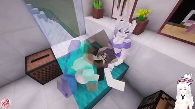 Big tits milf asshole threesome creampie cum inside Minecraft animation