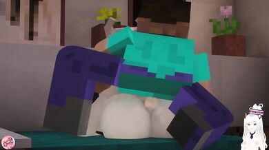 Big tits milf asshole threesome creampie cum inside Minecraft animation