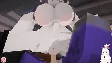 Big tits milf asshole threesome creampie cum inside Minecraft animation