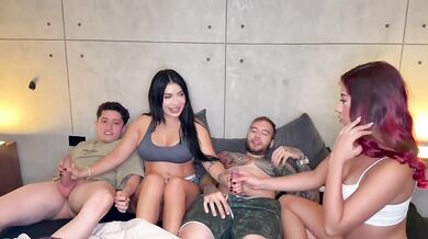 My bestie tricked me into a raunchy swinger orgy with our studs!