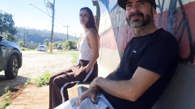 Risky Public Punheta for Stranger at Bus Stop Raw POV