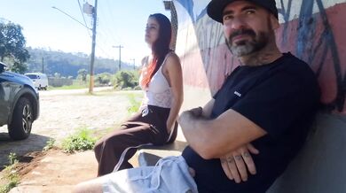 Risky Public Punheta for Stranger at Bus Stop Raw POV