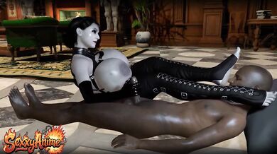 Lady D gets destroyed by her huge cock in a femdom masturbation session