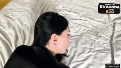 Russian brunette rips condom off Tinder date creampie
