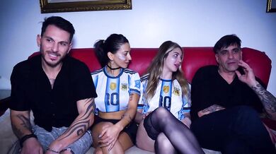 Argentina destroys England then wife gets railed by swinger trio