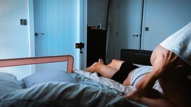 British MILF rides husband's face while he eats her lover's creampie