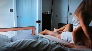 British MILF rides husband's face while he eats her lover's creampie