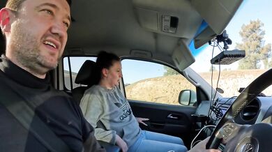 Brunette wife’s tight pussy wrecked by remote vibrator while driving public orgasm caught on camera