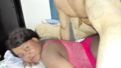 Latin ebony couple fucked raw from behind