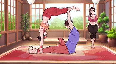 Yoga class gets railed when big dick instructor catches my boner