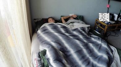 Roommate's bed turns into hard missionary creampie with thick wifey