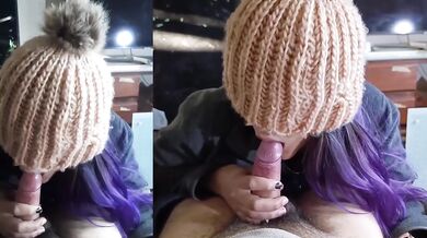 Amateur Latina split screen POV blowjob deepthroat gagging sloppy cumshot