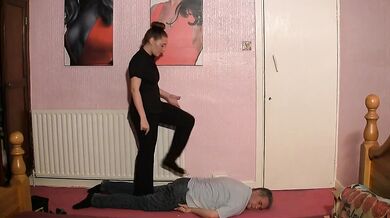 Trampling Sitting Riding her tight pussy raw and hard