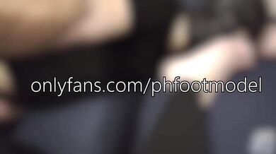 Sweaty feet worship cum demolished by latina milf hands