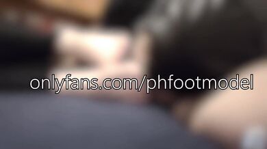 Sweaty feet worship cum demolished by latina milf hands