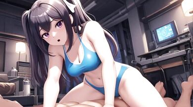 Cyberpunk girl massive tits titfuck deepthroat cumshot spread legs