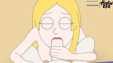 Francine gets bred by Rick's giant cock in American Dad crossover cartoon creampie