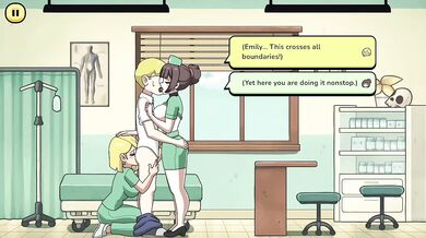 Gaming nurse gets destroyed with big dick threesome blowjob creampie